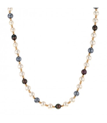 Cultured pearls and gold necklace