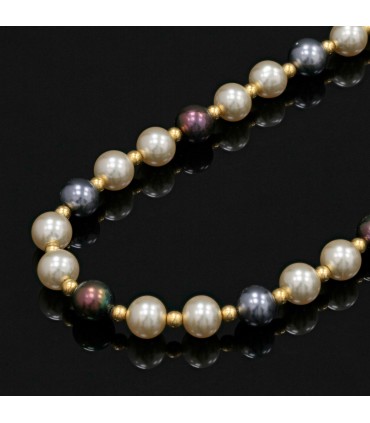 Cultured pearls and gold necklace