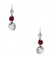 Boucles d’oreilles or, diamants et rubis