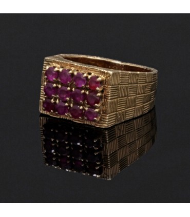 Rubies and gold ring