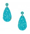 Boucles d’oreilles or, diamants et turquoises