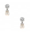 Boucles d’oreilles or, diamants et perles