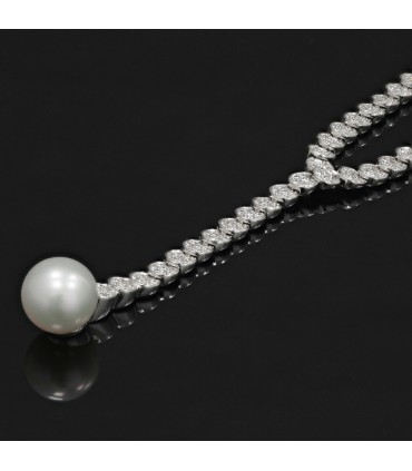 Piaget diamonds, cultured pearl and gold necklace