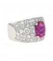 Bague or, diamants et rubis - Gübelin 2,43 cts Birmanie Non Chauffé