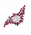 Broche platine, diamants et rubis