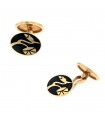 Gold and enamel cufflinks