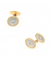Cultured pearl and gold cufflinks