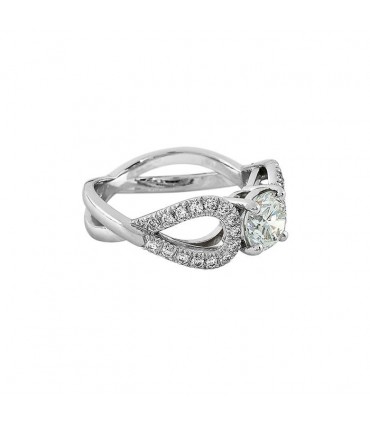 Bague solitaire platine et diamants - Diamant 1,03 ct