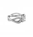 Bague solitaire platine et diamants - Diamant 1,03 ct