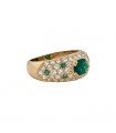 Emeralds, diamonds and gold ring