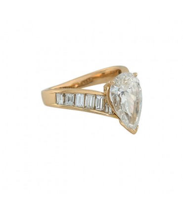 Bague or et diamants - Certificat GIA 3,02 cts F SI2