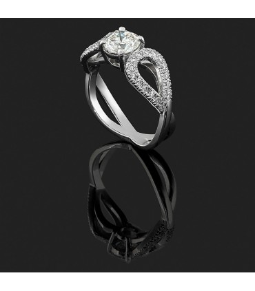 Diamonds and gold ring - Diamond 1,03 ct