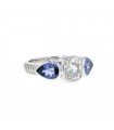 Tanzanite, diamonds and gold ring