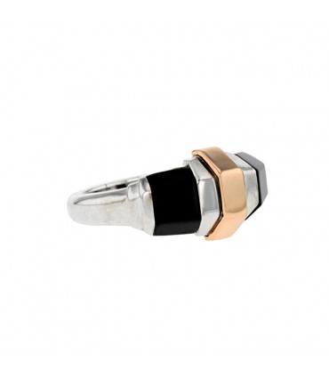 Cartier onyx, gold and silver ring