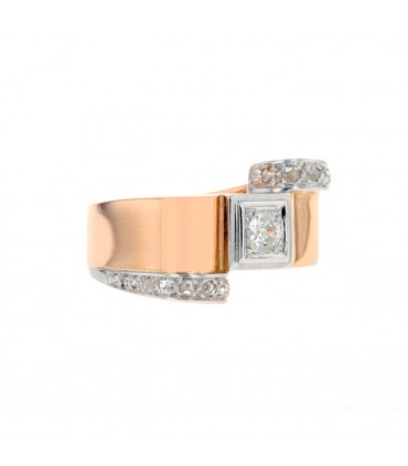 Diamonds, gold and platinum ring