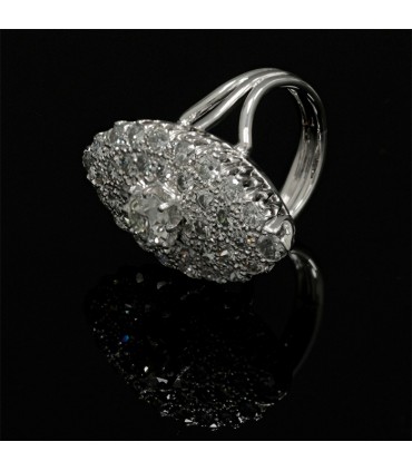 Bague marquise or et diamants