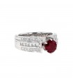 Ruby, diamonds and gold ring