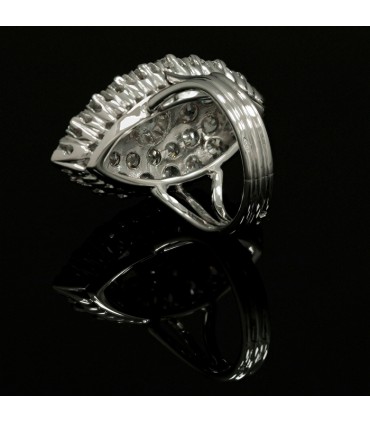 Bague marquise or et diamants