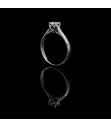 Bague solitaire or et diamant - Certificat IGI 0,50 ct H SI2