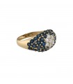 Sapphires, diamonds and gold ring