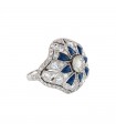 Sapphires, diamonds and platinum ring