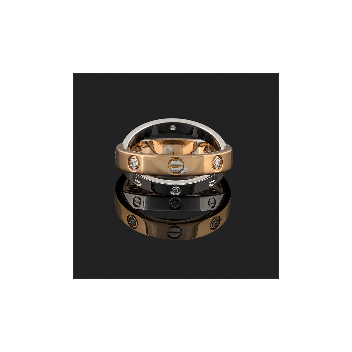 Cartier?Yellow Gold Full Diamond Love Ring Size 56 B4025956 | Rich Diamonds