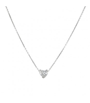 Collier or et diamant coeur - Certificat GIA 1,06 ct H SI1