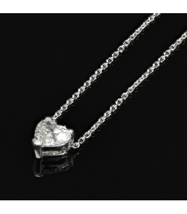 Collier or et diamant coeur - Certificat GIA 1,06 ct H SI1