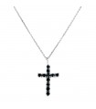 Collier croix or et saphirs