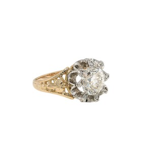 Bague solitaire or et diamants - Diamant 2,09 cts