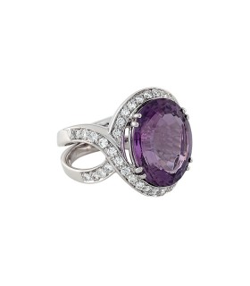 Arfan diamonds, amethyst and gold ring