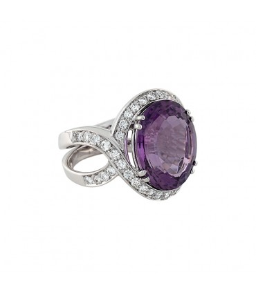 Arfan diamonds, amethyst and gold ring