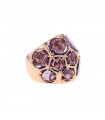 Amethysts and gold ring