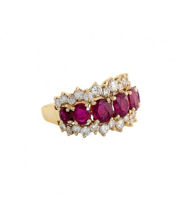 Rubies, diamonds and gold ring