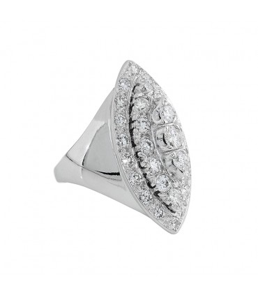 Bague marquise or et diamants