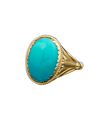 Bague or et turquoise