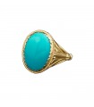 Bague or et turquoise