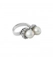 Bague or, perles fines et diamants