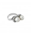 Bague or, perles fines et diamants