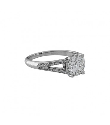 Bague solitaire or et diamants - Certificat GIA 1,51 ct H SI1