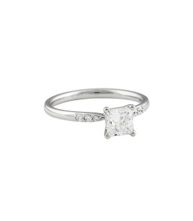 Bague solitaire or et diamants - Certificat GIA 1,01 ct H VS2