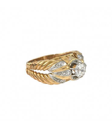 Diamonds, gold and platinum ring