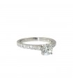 Diamonds and gold ring - GIA certificate 0,90 ct H VS2