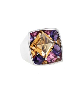 Chanel Matelassé natural stones ring