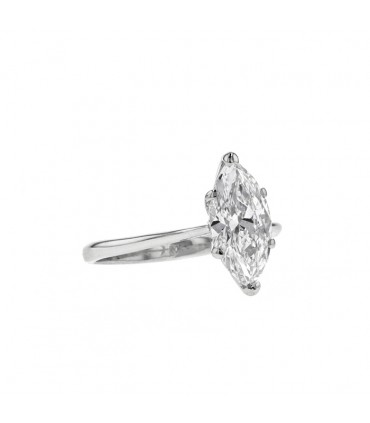 Diamond and platinum ring - GIA certificate 1,89 cts D VVS2
