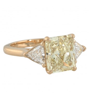 Bague solitaire diamant fancy jaune