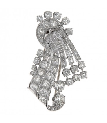 Diamonds and palladium brooch