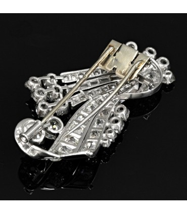 Broche palladium et diamants