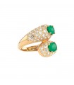 Diamonds, emeralds and gold ring