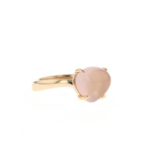 Bulgari pink quartz and gold ring